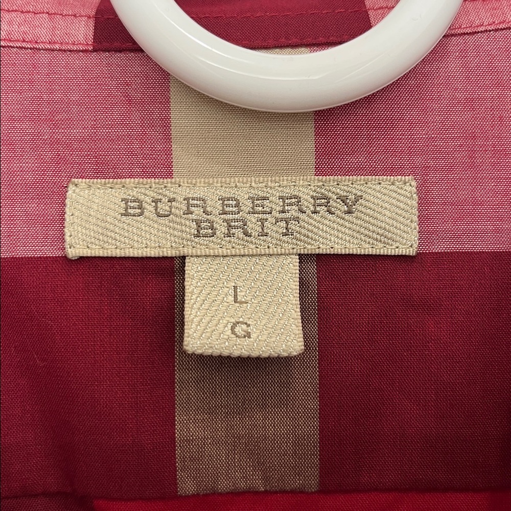 Burberry Red Plaid Nova Check Button-Down Shirt - Picture 2 of 8